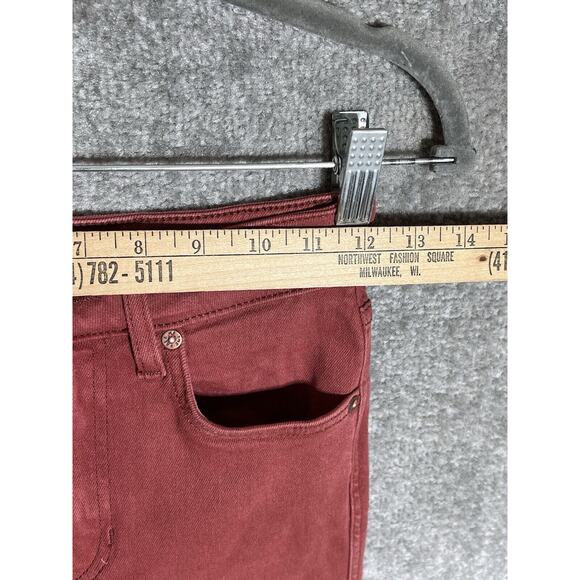 We The Free Raw Hem‎ Mid Rise Crop Jegging Jeans Womens Size 26 Red Pockets - Picture 6 of 9